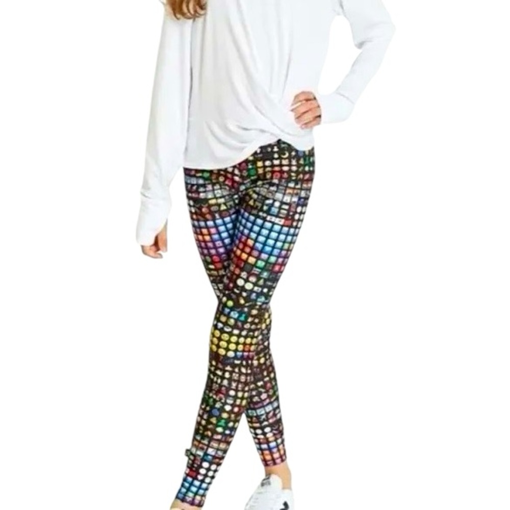 Terez  Girls'  Emoji Print Leggings - Size L